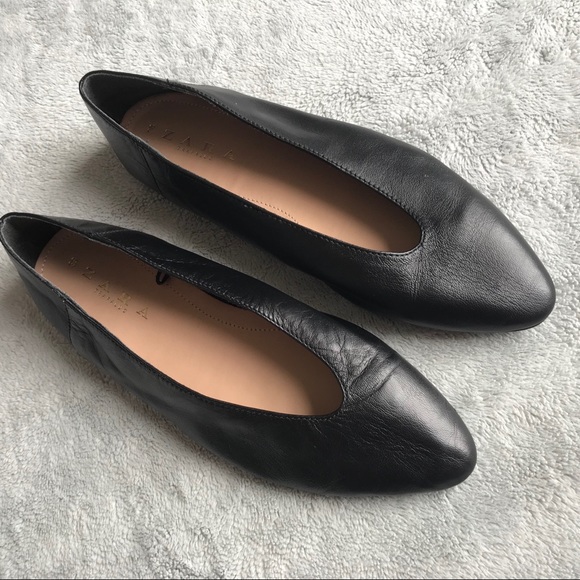 zara leather ballet flats